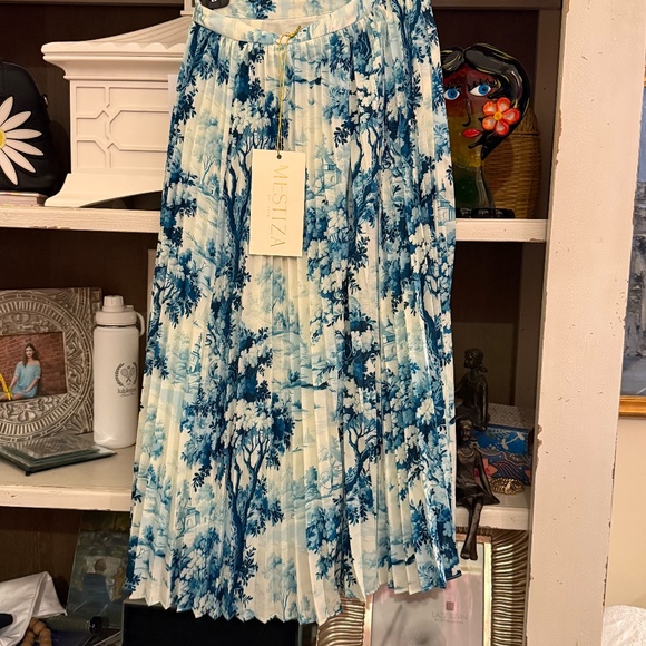 Mestiza Daniella Midi pleated Skirt french toile sz 2 - Picture 3 of 5